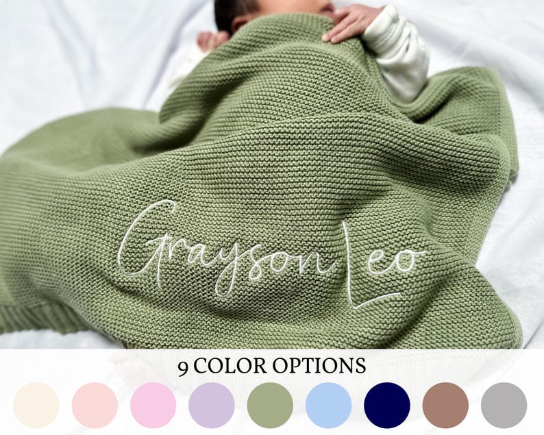 Personalized Knit Baby Blanket