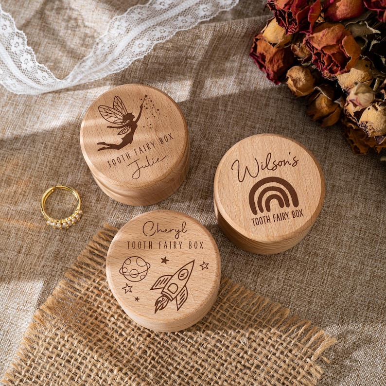 Personalized Wooden Tooth Fairy Coin Box