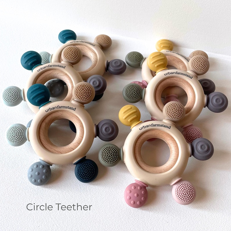 Personalized Wooden Baby Silicone Teething Toy