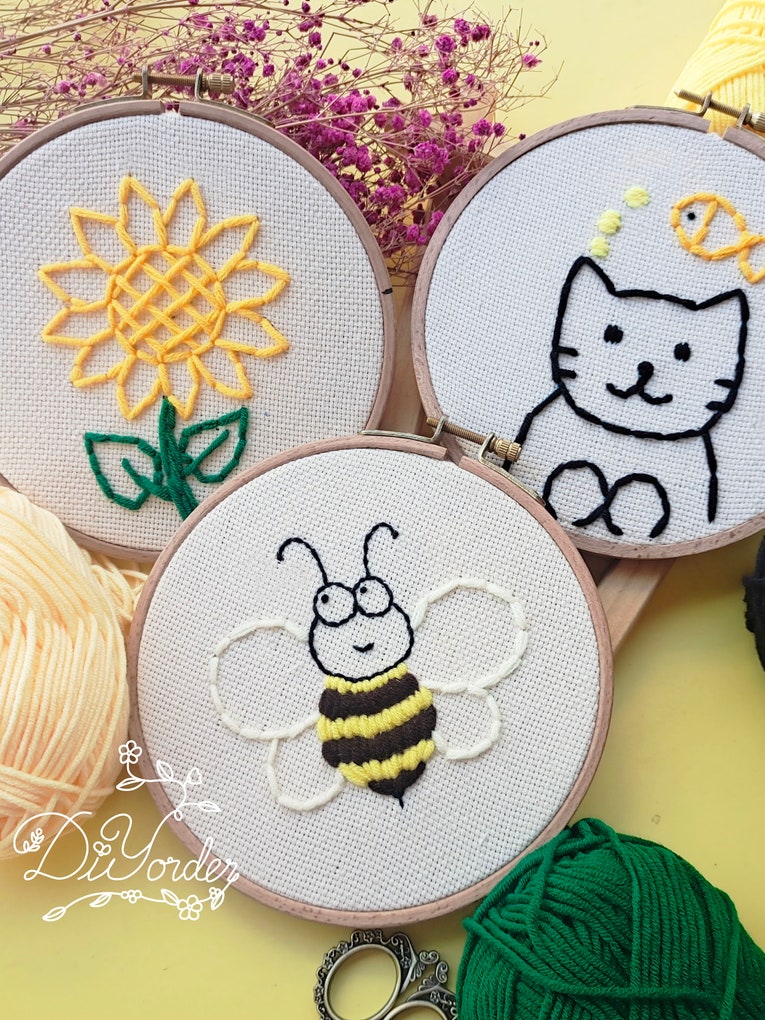 Kids Embroidery Starter Kit – Sunflower Stitch Set