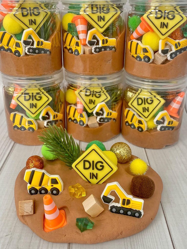 Construction Play Dough Jar Kit